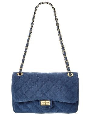Isabella Rossetti Maeve Quilted Suede Crossbody - Blue