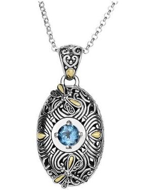 Phillip Gavriel 18K & Topaz Dragonfly Pendant Necklace - White