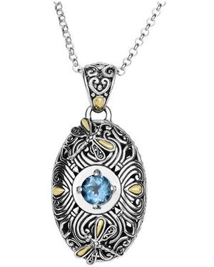 Phillip Gavriel 18K & Topaz Dragonfly Pendant Necklace - White