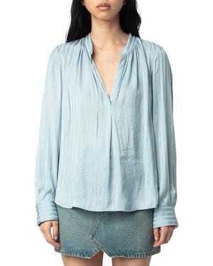 Zadig & Voltaire Tink Satin Top - Blue