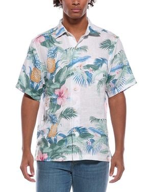 Tommy Bahama Pineapple Petals Linen Camp Shirt - Blue