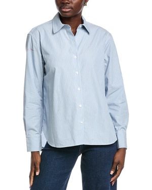Kenneth Cole Stripe Poplin Shirt - Blue