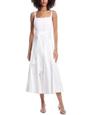 Toccin Cady Tie Front Corset Midi Dress - White