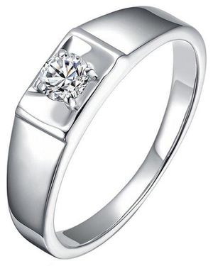 Genevive Jewelry Rachel Glauber Plated Cz Engagement Ring - White