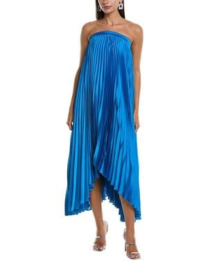 MILLY Jordyn Satin Midi Dress - Blue