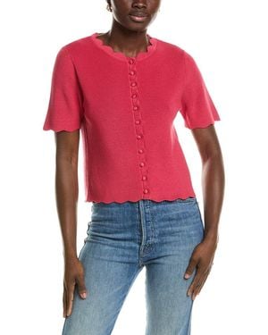 Cece Scallop Edge Top - Red