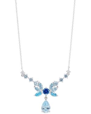 Savvy Cie Cz Drop Necklace - Blue