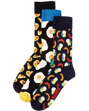 Happy Socks 3Pk Food Mix Socks - Blue
