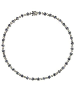 Suzy Levian Silver Diamond & Sapphire Necklace - Metallic