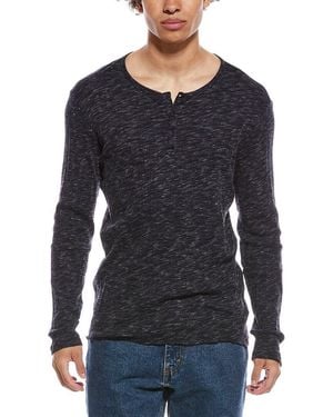 ATM Rib Destroyed Henley - Blue