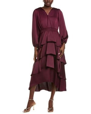 Anne Klein Surplice Tiered Midi Dress