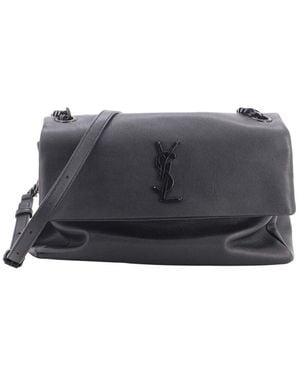 Saint Laurent Leather West Hollywood Shoulder Bag Medium (Authentic Pre- Loved) - Gray