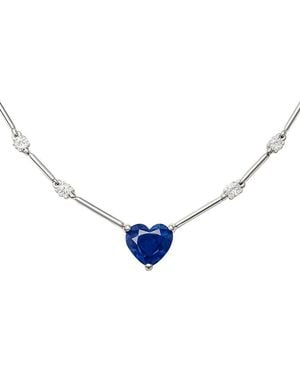 Jewels by Viomo 14K 5.32 Ct. Tw. Diamond & Sapphire Necklace - Blue