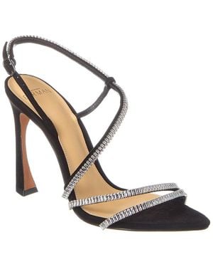 Alexandre Birman Alana Zircone 100 Leather Sandal Black - Metallic