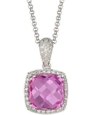 Diana M. Jewels Fine Jewelry 14k 3.80 Ct. Tw. Diamond & Topaz Necklace - Pink