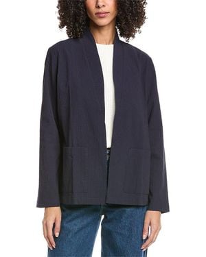 Eileen Fisher High Collar Jacket - Blue