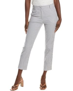 Max Mara Weekend Seersucker Cropped Cigarette Pant - Gray