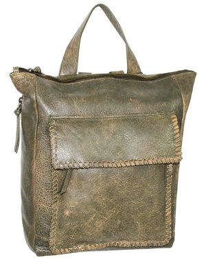 Nino Bossi Grand Aviator Leather Backpack - Green