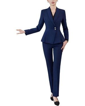 Olivia Taylor 2Pc Blazer & Pant Set - Blue