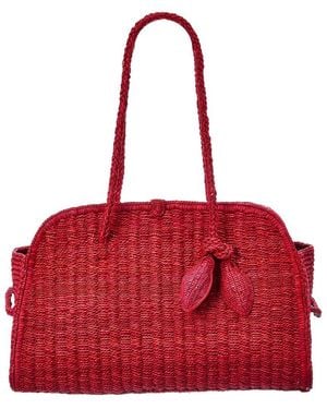 Jacquemus Turismo Raffia Satchel - Red