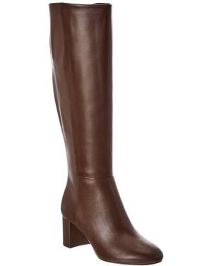 Stuart Weitzman Celina Zip Leather Knee-High Boot - Brown