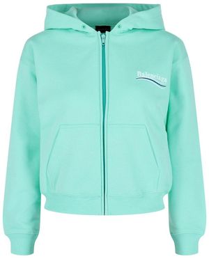 Balenciaga Political Campaign Zip-Up Hoodie - Green