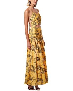 Carolina Herrera Spaghetti Strap Gathered Ankle-Length Dress - Metallic