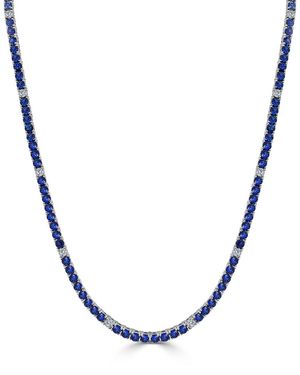 Sabrina Designs 14k 8.52 Ct. Tw. Diamond & Sapphire Tennis Necklace - Blue