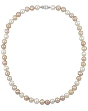 Pearls Silver 8-8.5mm Pearl Necklace - Metallic