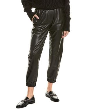 AllSaints Jen Leather Cuff Jogger - Black