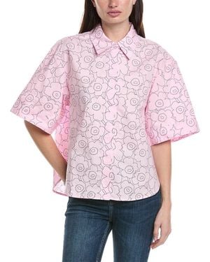 Marimekko Standardi Piirto Unikko Button Front Shirt - Red