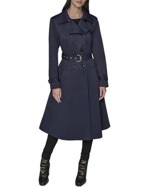 KARL LAGERFELD Novelty Logo Trench Coat - Blue