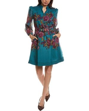 Tahari Printed Mini Dress - Blue