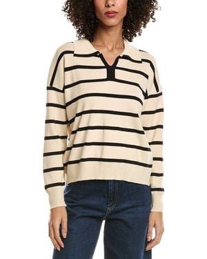 Madison Miles Knit Polo Jumper - Natural