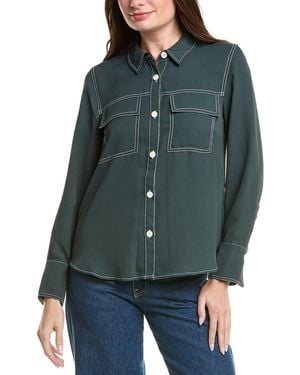Vince Camuto Button Up Blouse - Green