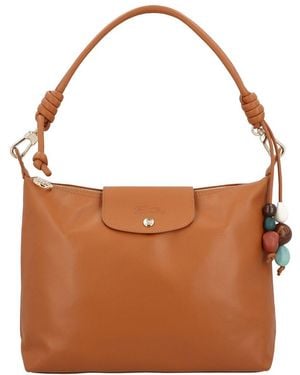 Longchamp Le Pliage Xtra Medium Leather Hobo Bag - Brown