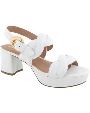 Aerosoles Camea Leather Heeled Sandal - White