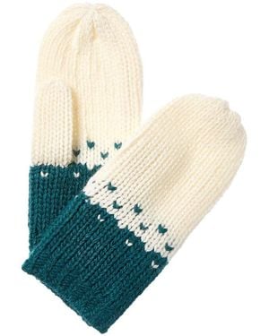 Portolano Colorblocked Wool-Blend Mittens - Blue