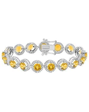 Gemstones 11.48 Ct. Tw. Citrine Tennis Bracelet - White