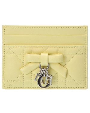 Dior Lady Leather Card Holder - Yellow