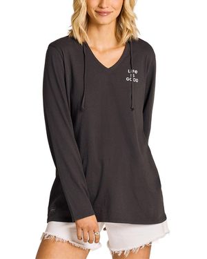 Life Is Good. Long Sleeve Hooded Crusher Lite Shirt - Black
