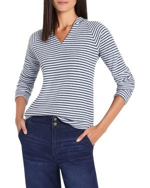 NIC+ZOE Soft Thermal Split Neck Top - Blue