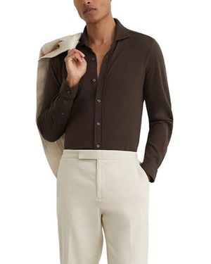 Reiss Dasilva Garment Dyed P Casual Shirt - Grey