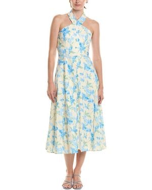 Hutch Wally Linen-Blend Midi Dress - Blue