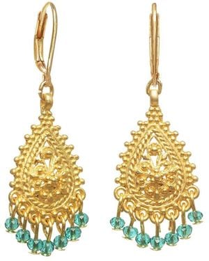 Rachel Reinhardt Jewelry 22K Plated Quartz Chandelier Earrings - Metallic