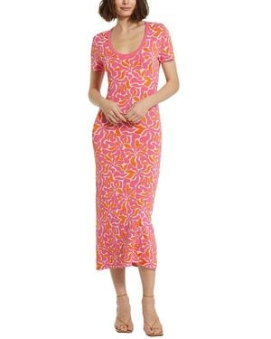 Mac Duggal Floral Knit Maxi Dress - Red