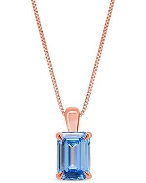 Amairah 14K Rose 1.00 Ct. Tw. Lab-Grown Diamond Solitaire Pendant Necklace - White