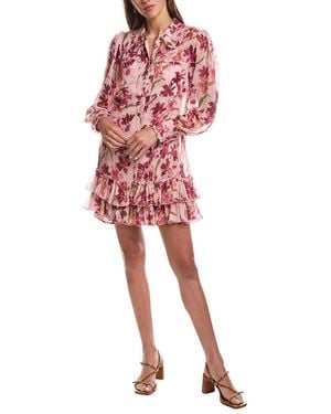 Cinq À Sept Trailing Hibiscus Lupetto Mini Dress - Red