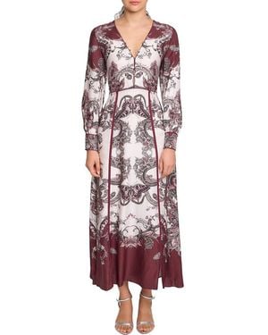 Marchesa Garden Of Eve Midi Dress - Red