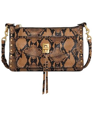 Rebecca Minkoff Darren Mini Top Zip Leather Crossbody - Brown
